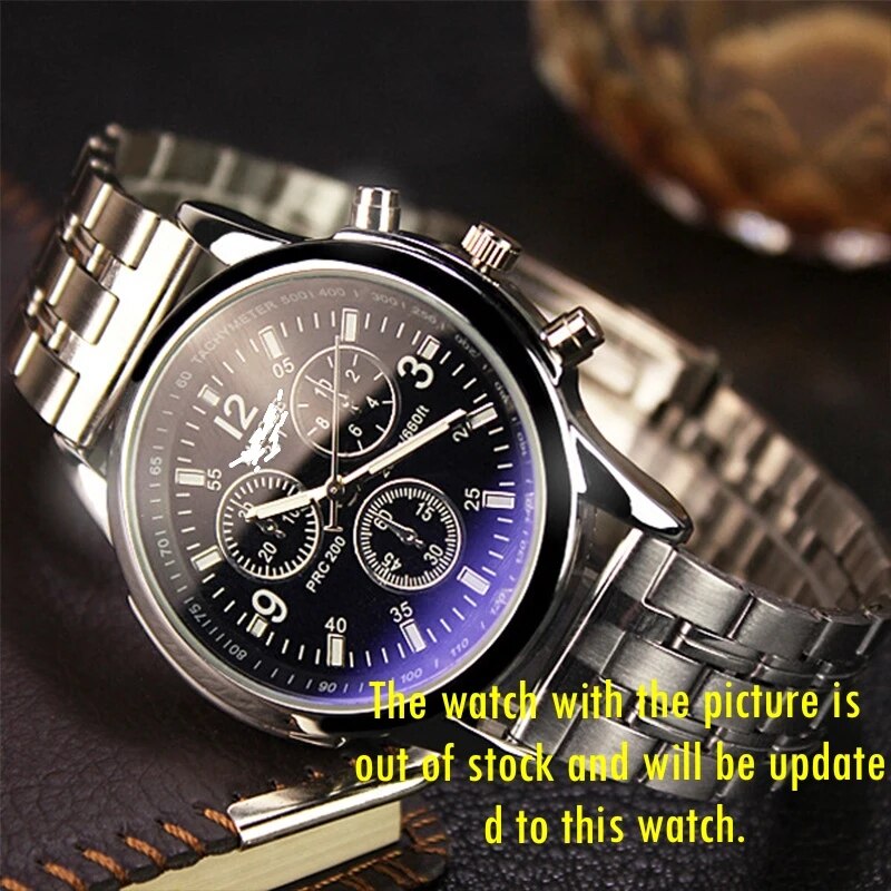 Fashion Watches Set men Bussiness Steel Band Watch Quartz Sport Wristwatch With Various Woven Hand Ropes bracelet Sets Box Fast