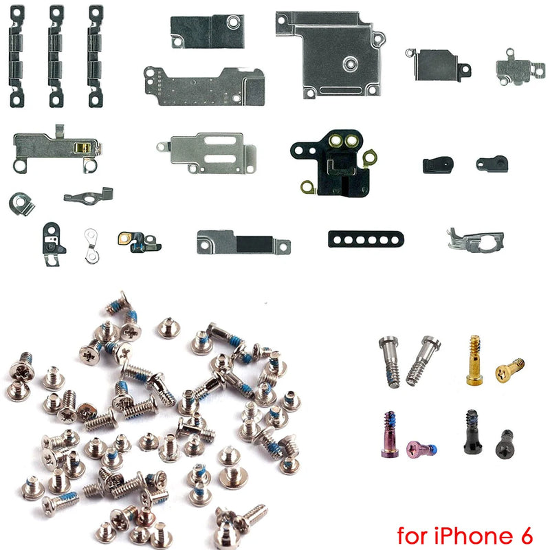 Full Set Small Metal Internal Bracket Parts + Completely Screws For iPhone 5 5C 5S 6 6P 6s 6sPlus 7 7Plus 8 Plus X XR XS MAX
