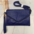 NIGEDU Lässige Umhängetasche Damen Messenger Bag Schwarz PU-Leder Damen Schultertasche Kette Damen Umschlag-Clutch