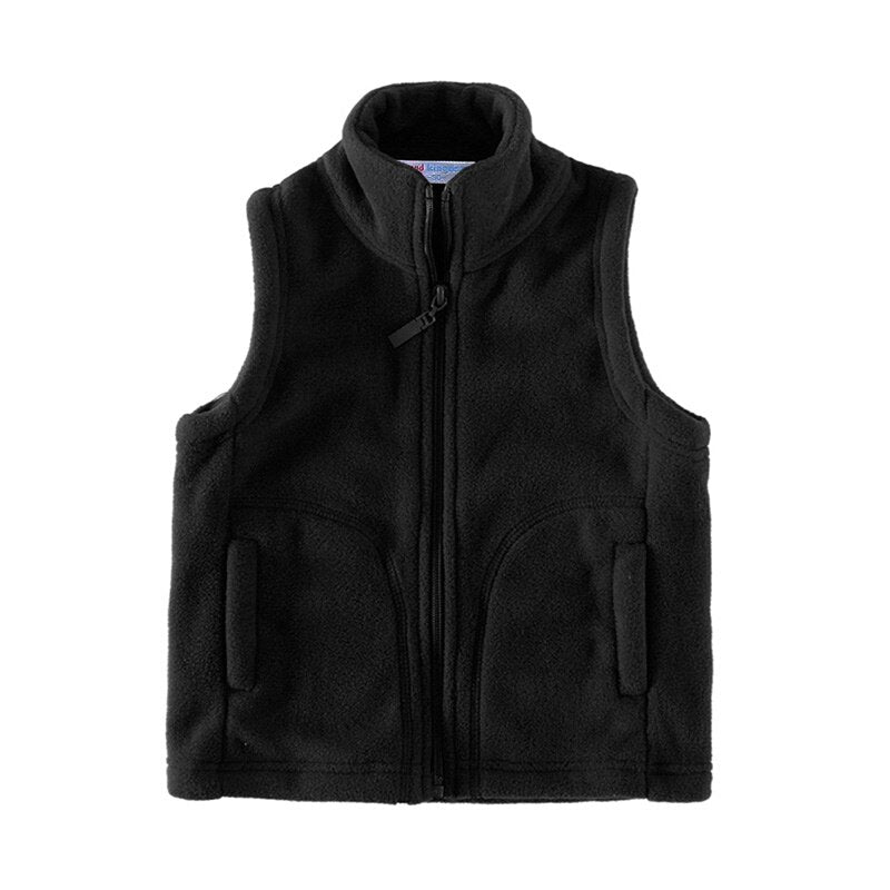 Mudkingdom Cute Girls Boys Fleece Vest Lightweight Full Zipper Sleeveless Jacket Kids Clothes Solid Toddler Coat Autumn Winter