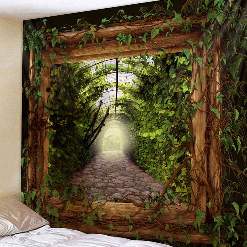 3D Stone Wall Hanging Decorative Tapestry 3D Painting Clothe Craft Background Decor Rectangular Tapestry Mat