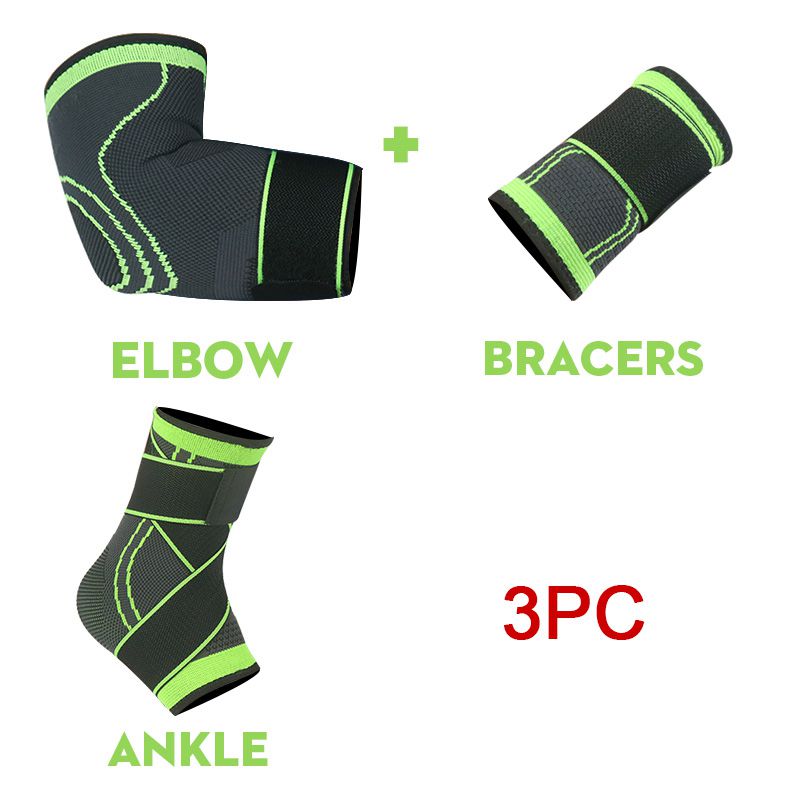 SKDK 4PC/Set Compression Knee Sleeve Sports Running Basketball Fitness Cycling Tennis Knee Ankle Elbow Wrist Support Set