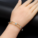 Lucky Eye Open Cuff Bangle Bracelet Gold Color Copper Multi Color Turkish Evil Eye Bangle for Women Girls Fashion Jewelry BD168
