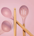 Silicone Kitchenware Cooking Utensils Set Non-stick Cookware Spatula Shovel Egg Beaters Wooden Handle Kitchen Cooking Tool Set