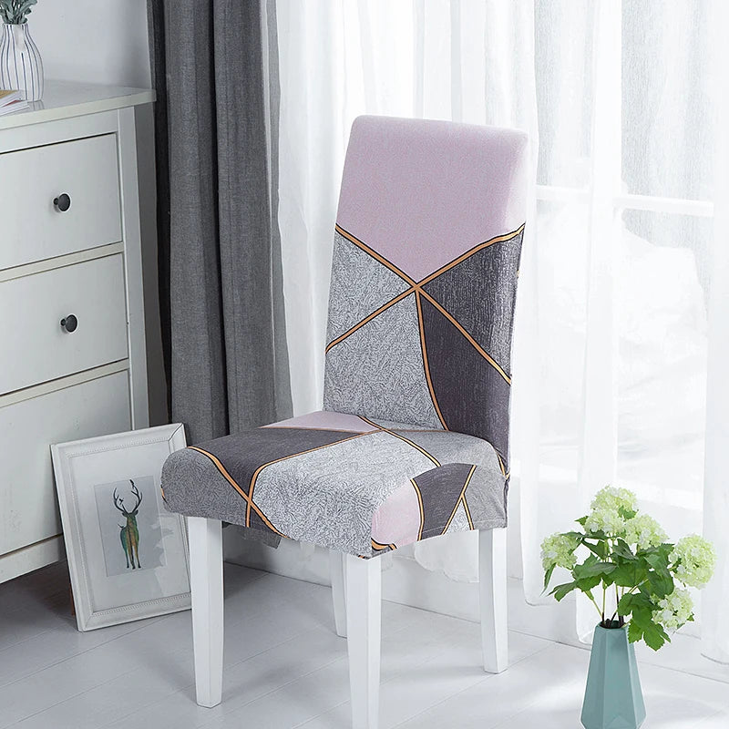 Geometric Spandex Chair Cover Stretch Elastic Slipcovers Chair Seat Covers For Dining Room Kitchen Wedding Banquet Hotel
