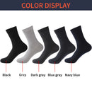 5 Pairs/Lot High Quality Men Bamboo Fiber Long Socks Business Man Breathable Deodorant Compression Summer Casual Male Crew Socks