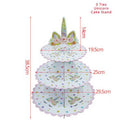 Unicorn Party 3-tier Cup Cake Stand Paper Plates Cups Balloon Birthday Party Decoration Kids Unicornio Party Girls Baby Shower