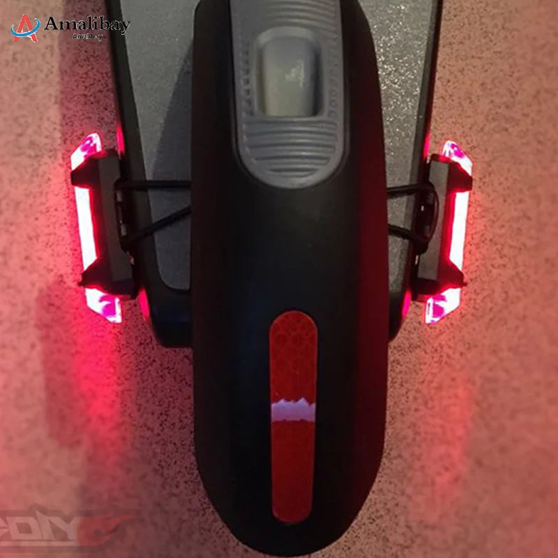 Electric Scooter Warning Light USB Charging Flash Taillight For Ninebot KickScooter ES1 ES2 ES4 Xiaomi Ninebot Parts Accessories