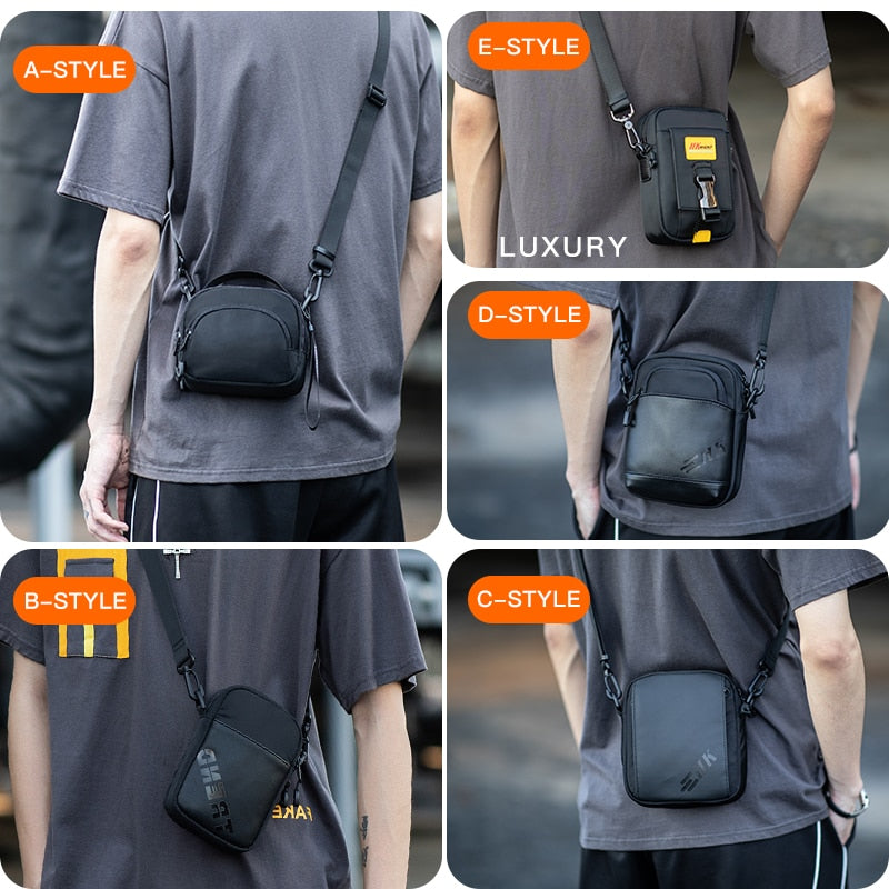 Hk 2023 Men's Purse Shoulder Bag Small Messenger Bags Men Travel Crossbody Bag Handbags New Fashion Male Phone Money Belt Wallet