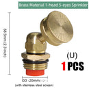 Brass Nozzle Garden Mist Sprinkler Copper Misting Cooling System Irrigation 1/2" Thread 2/3/4 Arm Sprayer Fog  Watering Tool