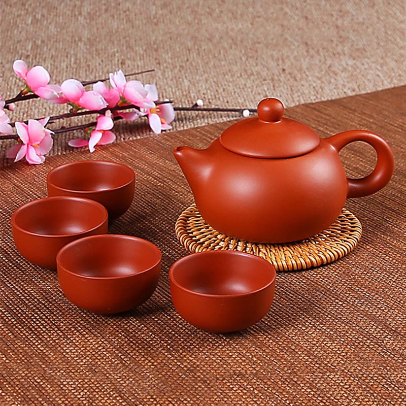 150ml Zisha Kung Fu Tea Set Yixing Teapot Handmade Tea Pot Cup SetCeramic Chinese Tea Ceremony 4 Cups Set 25ml