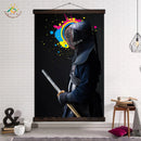 Wall Art Prints Poster Canvas Painting Scroll Frames Pictures Design Home Decoration Cool Black Japan Bushido Samurai