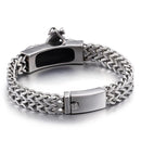 Fongten Retro Mesh Bracelet Men Stainless Steel Motorcycle Biker Charm Man Bracelets Fashion Jewelry