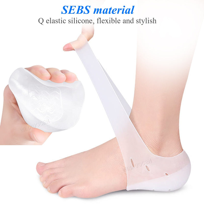 1.5cm 2.5cm 3.5cm Increase Height Silicone Gel Pads Heel Heightened Gel Insole In Socks Relieve Plantar Fasciitis Foot Care