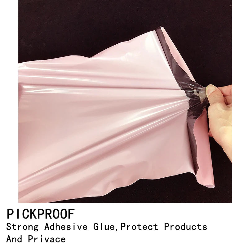 10pcs Light Pink Poly Mailer Self Adhesive Post Mailing Package Mailer Glue Seal Postal Bag Gift Bags Courier Storage Bags