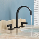 Polished Chrome Basin Faucets Brass Deck Mounted Square Bathroom Sink Faucets Double Handle 3 Hole Hot And Cold Water Tap