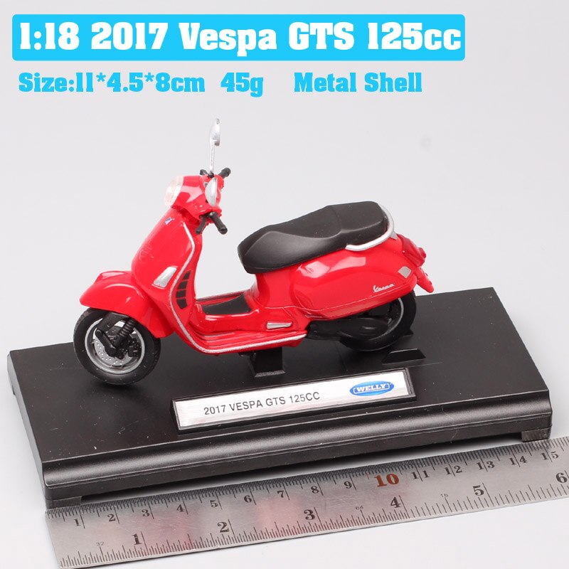 1:18 scale Piaggio Vespa Scooter 98 PK 125 GTR P150X 300 MP5 Primavera GTS motorcycle moto bike diecast vehicles toys model kids