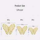 12Pcs/Set 3D Hollow Butterfly Wall Decals Stickers DIY Butterflies Art Wall Decor Wedding Festival Wallpaper Home Decoration
