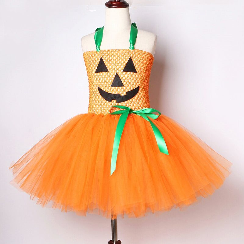 Pumpkin Dresses for Baby Girls Tutu Dress with Witch Hat Halloween Costume for Kids Girl Pumpkin Clothes for Carnival Party