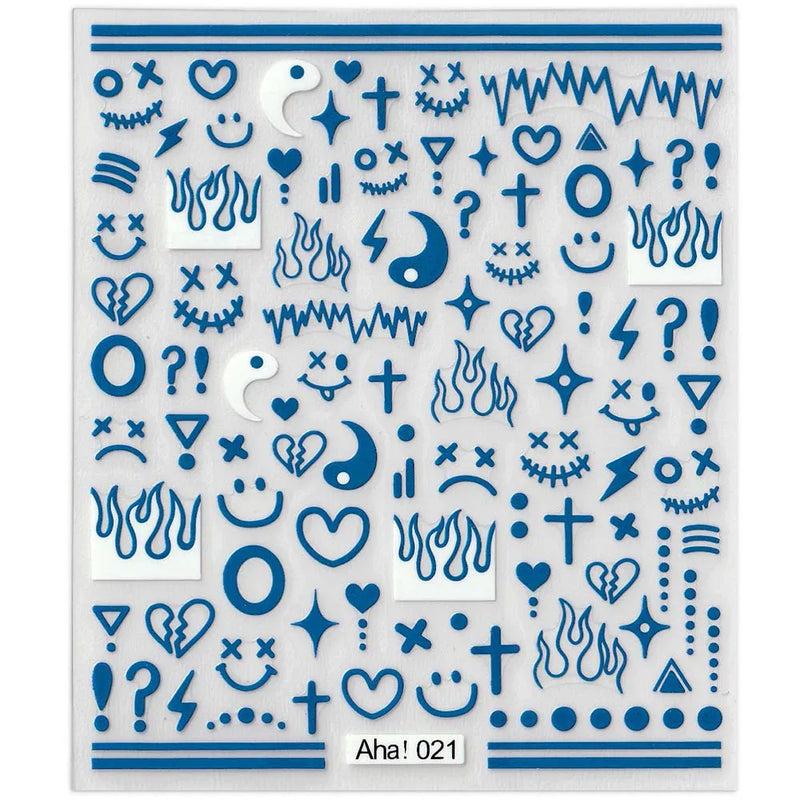 42Model Sticker Nail Decal 3D Adhesive Patch,Smile/Animal/Flower Nail Art Decorations Manicure Sticker Easter Day Design Decal-