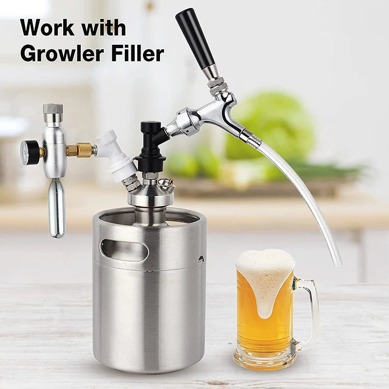 Craft Beer Tap with Liquid Ball Lock Quick Disconnect Assembly,Brewing Chrome Beer Faucet Taps Home brewery Draft Beer Dispenser