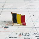 Belgium National Flag Crystal Epoxy Metal Enamel Badge Brooch  Collection Souvenir Gifts  Lapel Pins Accessories  Size1.6*1.9cm