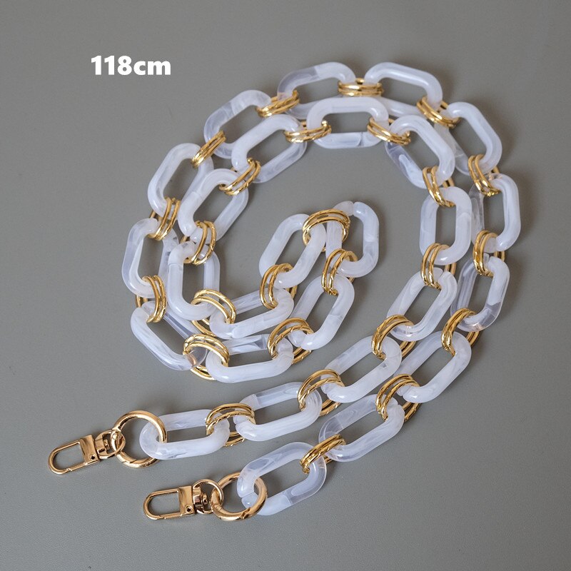 New Fashion Woman Handbag Accessory Parts White Pearl Acrylic Resin Chain Luxury Leopard Strap Women Shoulder Cute Clutch Chains