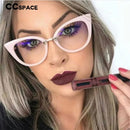 45045 Anti-blue Light Brand Designer Optical Lady Cat Eye Glasses Frames For Women EyeGlasses Metal Temple Fashion Eyewear