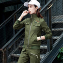 2022 Conjunto Feminino Women's Cotton Casual Spring Camouflage Army Green Two Piece Set 3XL 4XL 5XL Autumn Survetement Clothing