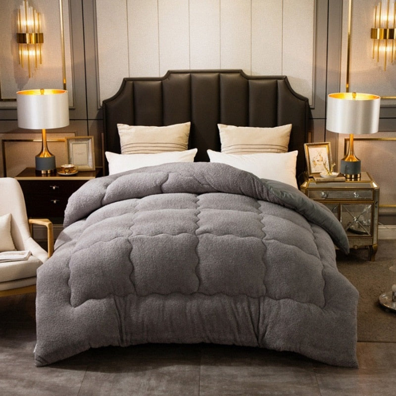 Autumn Winter Thicken Warm Lamb Wool Quilt Blanket Single Double King Queen Bed Cover Bedding Comforter Home Hotel Duvets