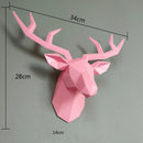 Wohnaccessoires, 3D Hirschkopf, Statue, Skulptur, Wanddekoration, Tierfigur Miniatur, Modern, Wohnzimmer, Dekorative Kunst