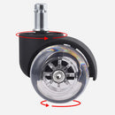 5 Desk Chair Wheels Office Chair Caster Diameter 50mm Hard Floor Caster Double Wheel Design Swivel Chair Wheels for Office Desk