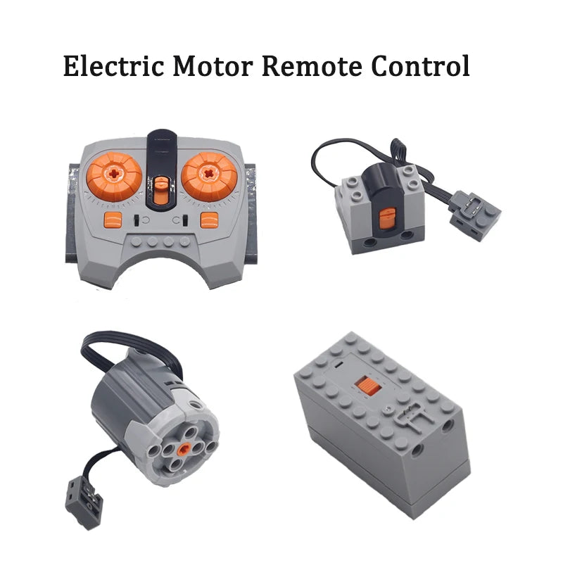 Technical Enhanced Motor Kit Power Function Switch IR Remote Control Receiver Battery Box Train Motors High-tech parts Sets