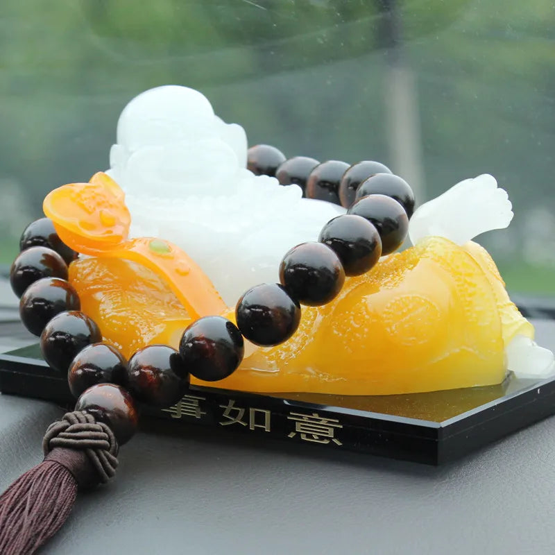 Wood Buddha Beads Car Rearview Mirror Hanging Pendant Interior Decoration Ornament Car Accessories