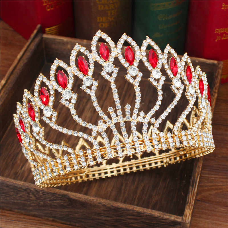 Crystal Queen Wedding Tiara Crown Bridal Pageant Hair Ornaments Baroque Diadem Headpiece Women Bride Head Jewelry Accessories