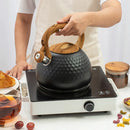 3L Stainless Steel Whistle Boiling Kettle Kitchenware Hammer Pattern Sound Kettle Heat-Resistant Handle Gas Induction Cookers