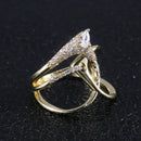 Huitan Luxus Unregelmäßiger Magischer Hexenring Super Coole Accessoires Gadget Goldener Twist-Wicklung Damen Schmuck Persönlichkeitsringe