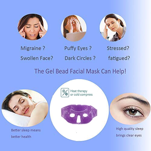 Sleeping Eye Mask-Get Rid of Puffy Eyes-Migraine Relief,Sleeping,Travel Therapeutic Hot Cold Compress Pack with Cover Gel Beads