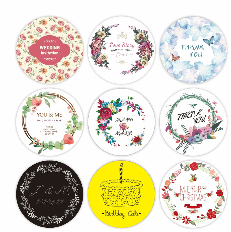 500 PCS Custom Logo Sticker Labels Stickers Label Wedding Birthday Baptism Party Design Your Own Sticker Personalized Packaging