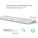 Russian wireless keyboard, ergonomic design, rechargeable mouse, 2400DPI, wireless mute design stable connection,silver white