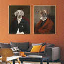 Retro Pet Animals Dog Head Posters Animal Wall Art Canvas Oil Painting Print Picture for Living Room Nordic Home Prints Decora