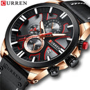 CURREN Top Luxury Brand Men's Military Waterproof Leather Sport Quartz Watches Chronograph Date Fashion Casual Men's Clock 8346