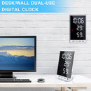 6 Zoll LED Spiegel Wecker Touch-Taste Wand Digitaluhr Zeit Temperatur Feuchtigkeitsanzeige USB-Ausgang Tischuhr
