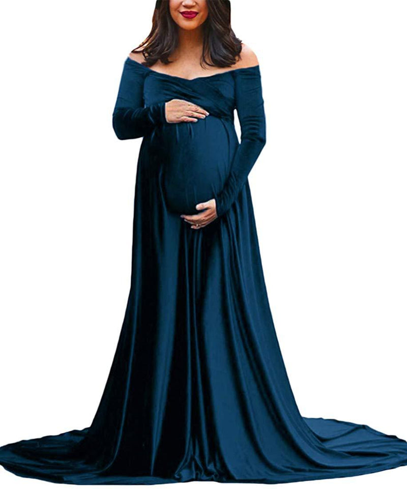 New Elegence Maternity Dresses Pleuche Long Pregnancy Photography Dress Maxi Maternity Gown For Pregnant Women Photo Shoot Props