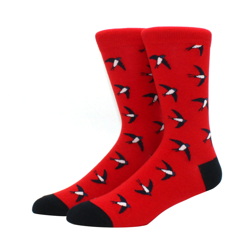 2024 New Hiphop Cotton Men Socks Harajuku Happy Funny animal Flamingo penguin chili Dress Socks for Male Wedding Christmas Gift