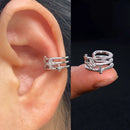 1Pc New Arrival Fashion Exquisite Rainbow Zircon Ear Cuff Earring for Woman Geometry Crystal No Piercing Ear Clip Summer Jewelry