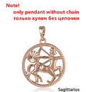 Zodiac Sign 12 Constellation Pendant Necklace 585 Rose Gold Color Horoscope Necklace Mens Chain Gift Fashion Jewelry GPM21