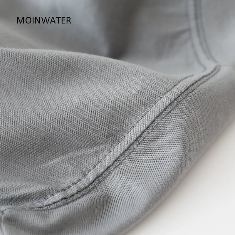 MOINWATER New Thick Cotton Long Sleeve Tees Tops for Women Streetwear Female Autumn Spring Oversized T shirts Grey White MLT2109