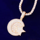 Gold Color Star Shape Pendant Street Necklace Copper Plated Charm Cubic Zircon Men's Hip Hop Rock Jewelry
