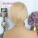Pixie Cut Bob Lace Part Perücken 150% Dichte Blonde Lace Closure Echthaar Perücken Kurze Closure Perücken Vorgezupft mit Babyhaar